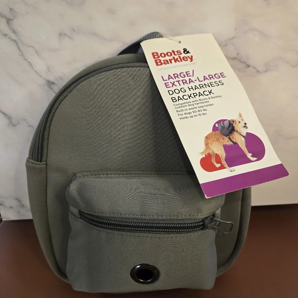 Boots & Barkley Gray Dog Backpack Large/Extra Large New